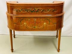 Adams Edwardian Inlaid Carlton House Desk Hand Painted Satinwood A Kaufman - 2850650