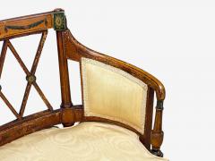 Adams Style Chair and Ottoman Painted Wood Fabric USA 1930s - 4479345