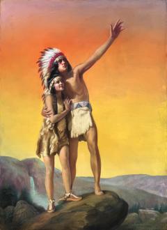 Adelaide Hiebel Hiawathas Honeymoon Heroic Pose at Sunset - 4292106