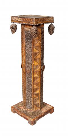 Adirondack Stick Work And Pine Pedestal - 4663178