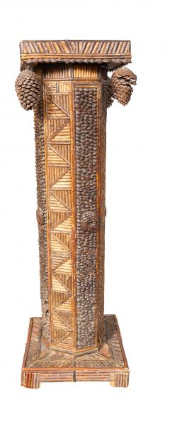 Adirondack Stick Work And Pine Pedestal - 4663210