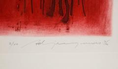 Adja Yunkers Adja Yunkers Red Echo Abstract Lithograph Signed - 2743925