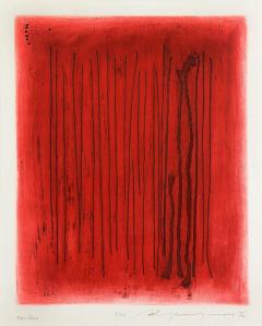 Adja Yunkers Adja Yunkers Red Echo Abstract Lithograph Signed - 2747866