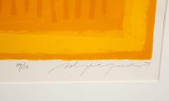 Adja Yunkers Adja Yunkers Requiem for a Virgin King Abstract Lithograph Yellow Signed - 2743929