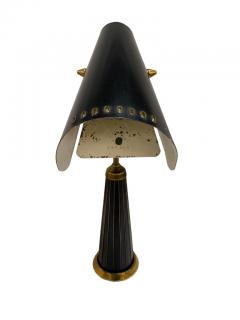 Adjustable Mid Century Table Lamp in Brass Black Sweden 1950s - 3955993