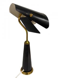 Adjustable Mid Century Table Lamp in Brass Black Sweden 1950s - 3955996