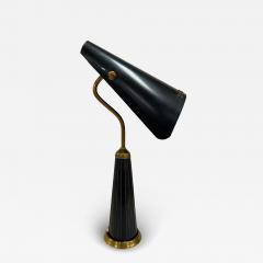 Adjustable Mid Century Table Lamp in Brass Black Sweden 1950s - 3956016