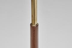 Adjustable Two Armed Wood and Brass Floor Lamp Europe ca 1940s - 4761795