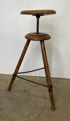 Adjustable Vintage Wood Stool - 3940828