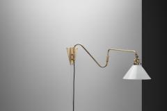 Adjustable Wall Light with Triangle Opal Glass Shade Denmark ca 1950s - 4746888