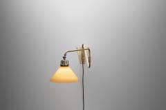 Adjustable Wall Light with Triangle Opal Glass Shade Denmark ca 1950s - 4746891