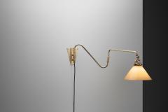Adjustable Wall Light with Triangle Opal Glass Shade Denmark ca 1950s - 4748275