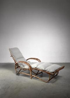 Adjustable bamboo garden chaise Germany 1930s - 1343817