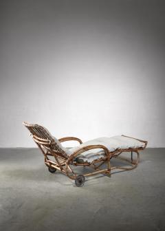 Adjustable bamboo garden chaise Germany 1930s - 1343818