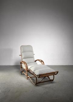 Adjustable bamboo garden chaise Germany 1930s - 1343820