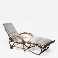 Adjustable bamboo garden chaise Germany 1930s - 1344433