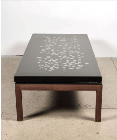 Ado Chale Coffee Table By Ado Chale in black resin inlaid marcasite circa 1970 - 769829