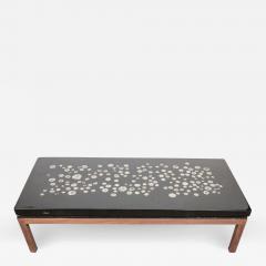 Ado Chale Coffee Table By Ado Chale in black resin inlaid marcasite circa 1970 - 770606