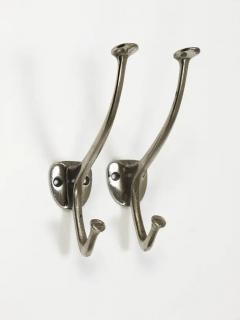 Adolf Loos Adolf Loos Pair of Art Nouveau Nickel Wall Hooks Caf Capua Vienna 1900s - 4066686