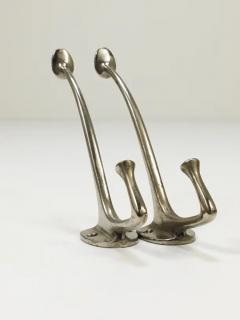 Adolf Loos Adolf Loos Pair of Art Nouveau Nickel Wall Hooks Caf Capua Vienna 1900s - 4066738