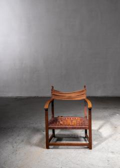 Adolf Loos Adolf Loos and Heinrich Kulka oak and webbed leather armchair - 2263784