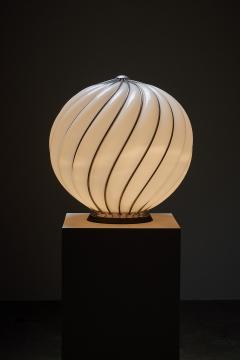 Adolf Loos Adolf Loos for VeArt Opal Glass and Brass Cage Table Lamp 1960s - 4499060