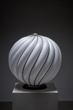 Adolf Loos Adolf Loos for VeArt Opal Glass and Brass Cage Table Lamp 1960s - 4499067