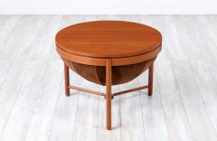 Adolf Relling Rastad Relling Teak Leather Side or Sewing Table for Rasmus Solberg - 3090396