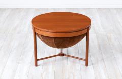 Adolf Relling Rastad Relling Teak Leather Side or Sewing Table for Rasmus Solberg - 3090397