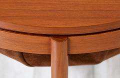 Adolf Relling Rastad Relling Teak Leather Side or Sewing Table for Rasmus Solberg - 3090402