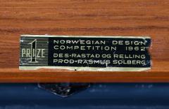 Adolf Relling Rastad Relling Teak Leather Side or Sewing Table for Rasmus Solberg - 3090403