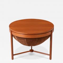 Adolf Relling Rastad Relling Teak Leather Side or Sewing Table for Rasmus Solberg - 3090913