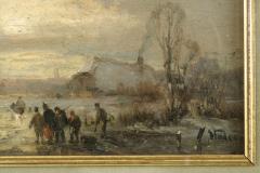 Adolf Stademann Adolf Stademann German 1824 1895 Painting of Figures Skating  - 729281