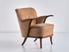 Adolf Wrenger Sculptural Pair of Adolf Wrenger Armchairs in Beech and Velvet Germany 1950s - 2326210