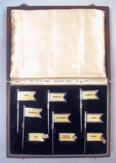 Adolph Scott Set of English Between the Wars Sterling Silver Sandwich Flags 1928 - 4424607