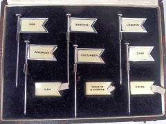 Adolph Scott Set of English Between the Wars Sterling Silver Sandwich Flags 1928 - 4424723