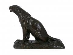 Adolphe Louis Victor Geoffroy Roaring Jaguar French Modernism Bronze Sculpture by Adolphe Geoffroy - 1187428