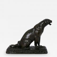 Adolphe Louis Victor Geoffroy Roaring Jaguar French Modernism Bronze Sculpture by Adolphe Geoffroy - 1187471