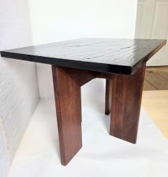 Adrian Pearsall 1960s Adrian Pearsall Craft Associates Walnut River Slate Side Table - 4815341