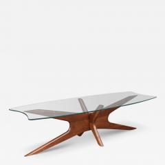 Adrian Pearsall Adrian Pearsall 893 TGO Sculptural Coffee Table w Stingray Glass Top - 4104349