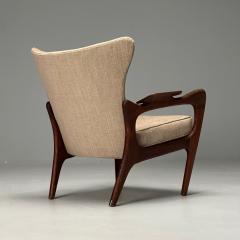 Adrian Pearsall Adrian Pearsall American Mid Century Modern Lounge Chair Walnut Linen 1960s - 3806878