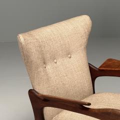 Adrian Pearsall Adrian Pearsall American Mid Century Modern Lounge Chair Walnut Linen 1960s - 3806880