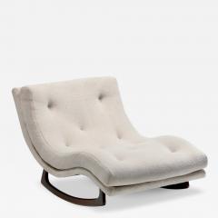 Adrian Pearsall Adrian Pearsall Chaise Lounge Rocker in New Pale Sand Color Faux Shearling - 4089895