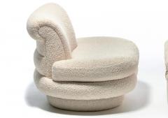 Adrian Pearsall Adrian Pearsall Channeled Post Modern Slipper Chair in Ivory White Boucl  - 2820516