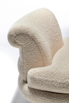 Adrian Pearsall Adrian Pearsall Channeled Post Modern Slipper Chair in Ivory White Boucl  - 2820528