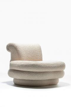 Adrian Pearsall Adrian Pearsall Channeled Post Modern Slipper Chair in Ivory White Boucl  - 2820585