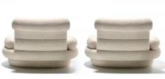 Adrian Pearsall Adrian Pearsall Channeled Post Modern Slipper Chairs in Ivory White Boucl  - 3627844