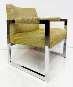 Adrian Pearsall Adrian Pearsall Comfort Designs Chrome Flat Bar Armchairs 1970s USA Pair - 4228235