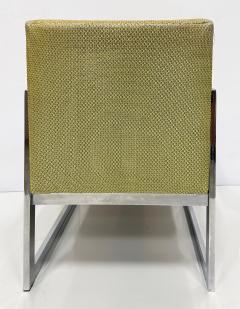 Adrian Pearsall Adrian Pearsall Comfort Designs Chrome Flat Bar Armchairs 1970s USA Pair - 4228292