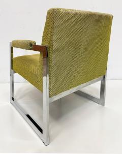 Adrian Pearsall Adrian Pearsall Comfort Designs Chrome Flat Bar Armchairs 1970s USA Pair - 4228299